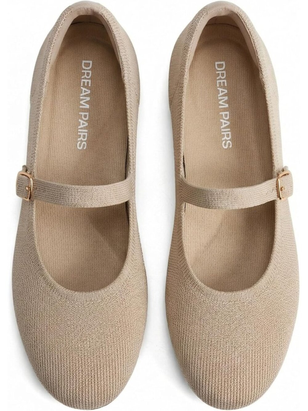 Women's Nude Lightweight Comfortable for Casual Work Office Ballet Flat Shoes